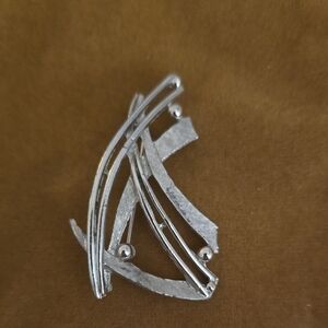 Modern Silver Abstract Brooch